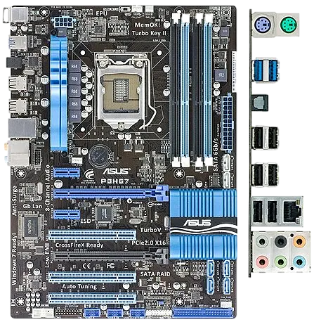Материнская плата Asus P8H67 LGA 1155 (P8H67) Б/У - фото 3
