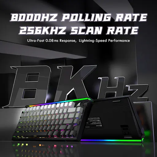 Игровая магнитная проводная клавиатура Attack Shark R85 / Проводное подключение / Magnetic Switch / Black - фото 3