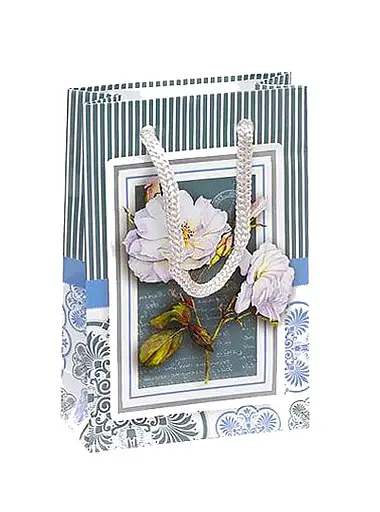 Пакет подарочный "Цветы" 0003, Мини 8 х 12 х 3,5см Вид 1 - фото 1