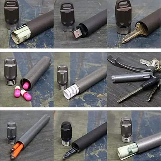 Тубус для зберігання речей водонепроникний з аерокосмічного алюмінію Gymtop SPB-3, чорний (100288) - фото 5