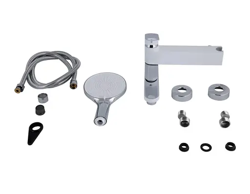 Змішувач для ванни Qtap Jay, Chrome/White (k35) з душовим гарнітуром QTJAY260CRW45554 - фото 6