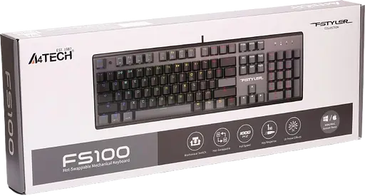 Клавіатура A4Tech Fstyler FS100 RGB Stone Black - фото 2