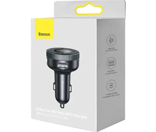 FM-трансмиттер Baseus Enjoy Car Wireless MP3 Charger Wireless 5.0+5V/3.4A Black (CCLH-01) [61086] - фото 5