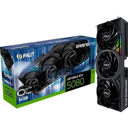 Видеокарта Palit GeForce RTX 5080 GamingPro OC 16 GB (NE75080S19T2-GB2031A) UA [127258]