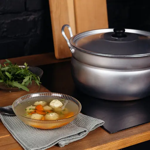 Кастрюля сферическая матовая алюминиевая с крышкой и двумя металлическими ручками 6.4 л, Interos Серый 86217 - фото 8