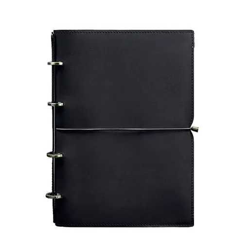 Шкіряний блокнот А4 на кільцях (Софт-бук) 9.0 в м'якій обкладинці синій Краст - фото 8