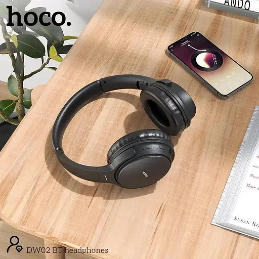Наушники беспроводные Hoco DW02 headphones складывающиеся черные - фото 5