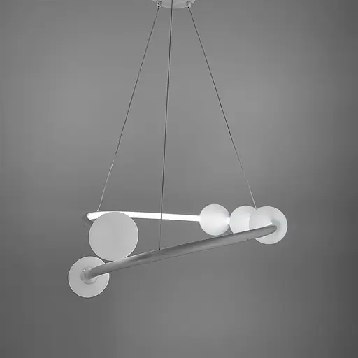Дизайнерская белая LED люстра с акриловыми шариками | Line F | Ст. 901-600 WT LED+G9*2 - фото 5