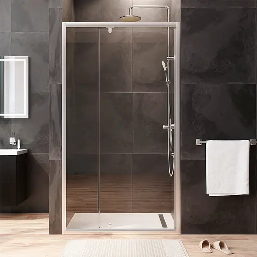 Душевые двери AM.PM Gem 110x195 см стекло прозрачное хром матовый W90UG-110-1P-195MT, прозрачный, хром матовый - фото 3