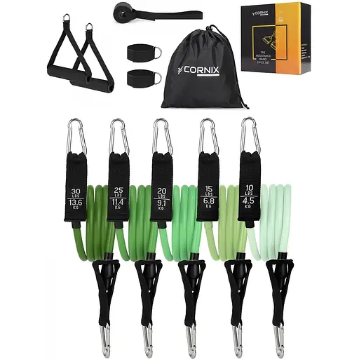 Набір трубчастих еспандерів Cornix 5 шт. 4.5-13.6 кг XR-0255 - фото 1