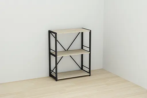 Этажерка 3/60 Ferrum-decor Серии Коннект 73x60x28 черный ДСП Дуб Сонома 16мм (FRD-104257) - фото 6