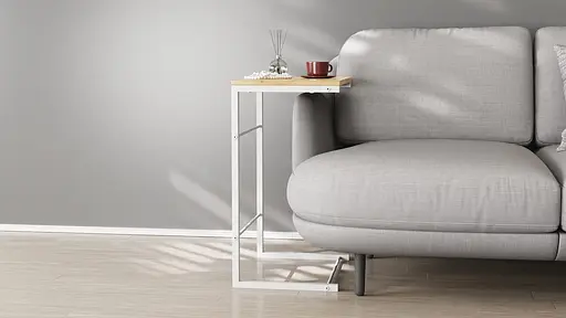 Столик Терри Ferrum-decor 650x440x330 Белый металл ДСП Дуб Артизан 16 мм (FRD-104660) - фото 2