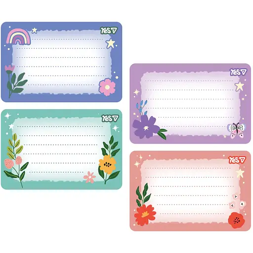 Наліпки на зошити Yes Квіти 8 шт. (955536)