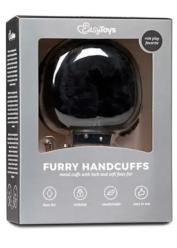 Наручники EasyToys Furry Handcuffs (чорний) - фото 3