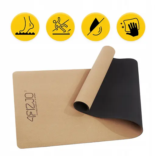 Коврик (мат) спортивный 4FIZJO Cork 183 x 61 x 0.4 см для йоги и фитнеса 4FJ0590 (P-5907739319562) - фото 10