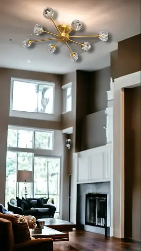 Світлодіодна люстра Ірис 5008 (Золота) 8 плафонів - фото 2