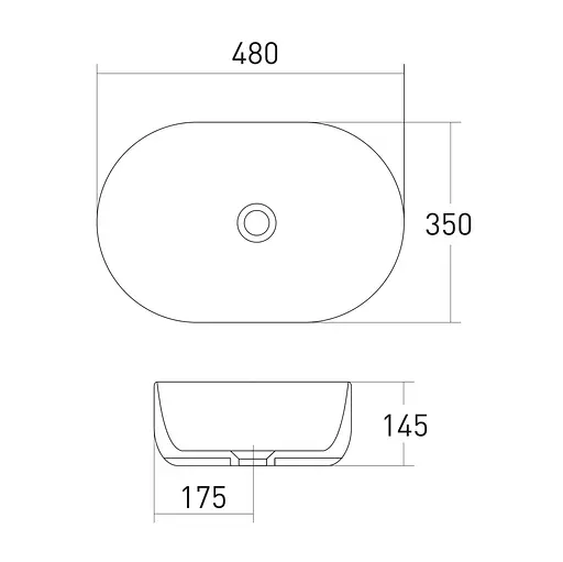 Умивальник Volle Amadeus M 48x35 13-06-06Black, Чорний - фото 2