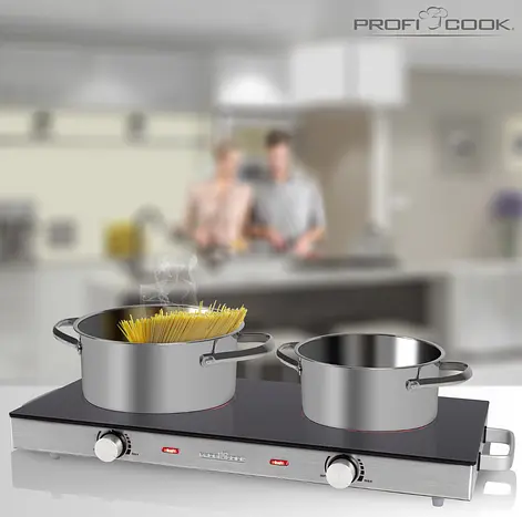 Электрическая плита на две конфорки 2800Вт Profi Cook PC-DKP 1211 - фото 2