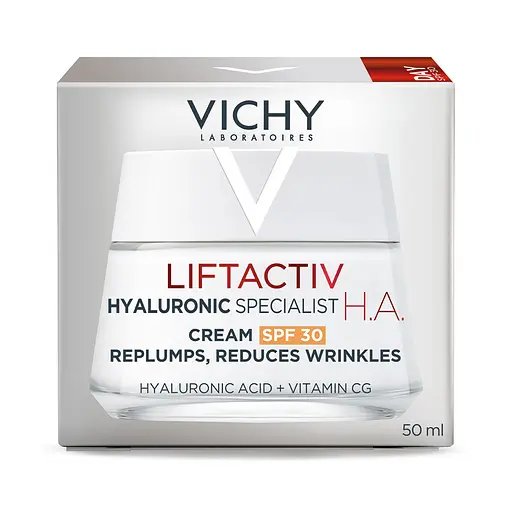 Антивозрастной крем длительного действия с солнцезащитным фактором Vichy Liftactiv HA Коррекция морщин и упругость кожи SPF 30 для всех типов кожи 50 мл - фото 4