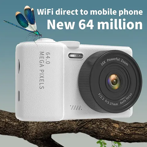 Andoer 4K Цифровая камера для детей подростков Wi-Fi Цифровая видеокамера 64MP 3-дюймовый флип-экран 16-кратный цифровой зум - фото 3