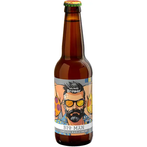 Пиво Volynski Browar Big Man English Barleywine нефильтрованное темное 10% 0.35 л