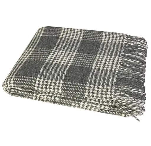 Плед вовняний Vladi Метро 200х220 дим-білий-дим 5 - фото 1