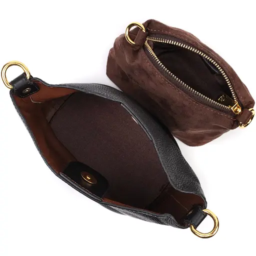 Кожаная сумка Vintage с автономной косметичкой внутри 22х18х12 см sum0029058 - фото 7