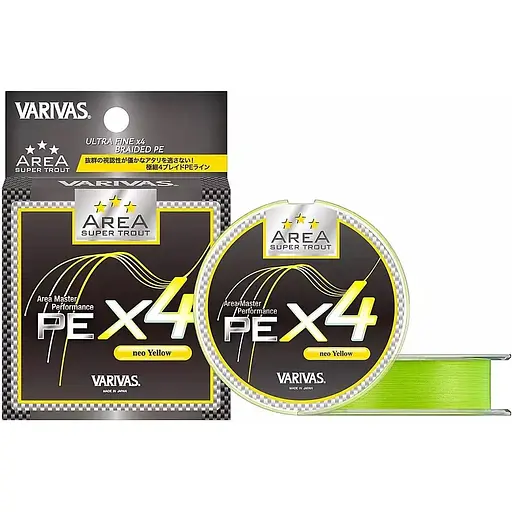 Шнур Varivas Super Trout Area PE X4 75 m 2.92 kg 0.074 mm 0.2 Neon Yellow (1102-VA 16073)