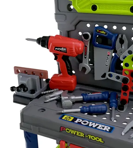 Набір інструментів-столик що складається у валізу 132 деталі шуруповерт на батарейках - фото 5