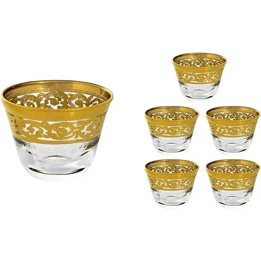 Набір чарок для горілки Lora Версаль 60 мл 6 шт. Gold NGC37SETJIN