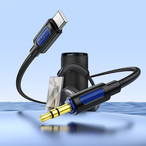 Аудіокабель BOROFONE BL20 True sound silicone digital audio conversion cable Type-C Black - фото 5