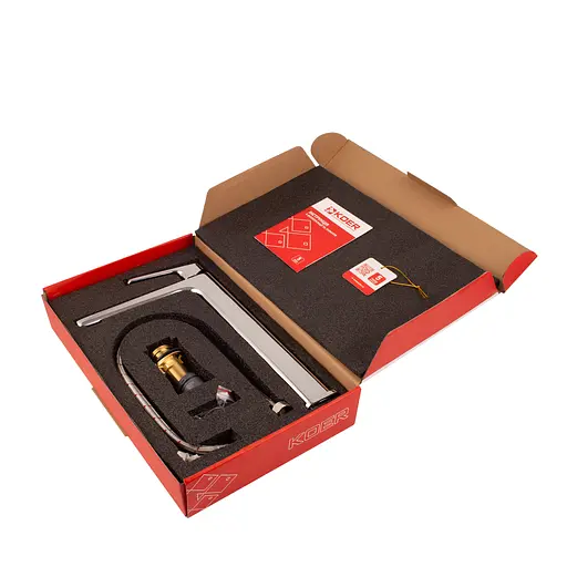 Смеситель для умывальника высокий Koer KB-11031-01 KR5433 Хром - фото 8