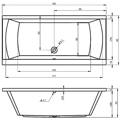 Ванна акриловая Rho Jula 190x90 BA6900500000000 - фото 2