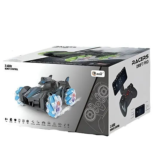 Радиоуправляемая машина-дрифтер 678-01 синяя, 2.4Ghz, камера, Wi-Fi, музыка, свет, пар, 360° - фото 2