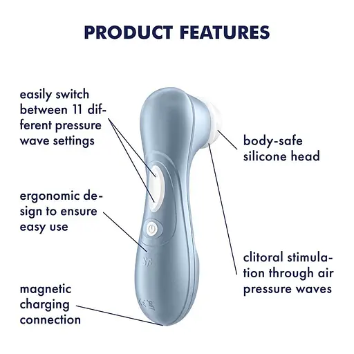 Вакуумный стимулятор клитора Satisfyer Pro 2 16 см голубой - фото 3