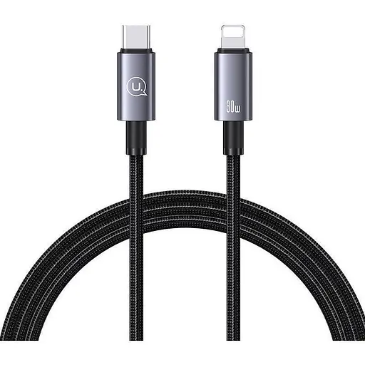 Кабель Usams US-SJ665 USB-C to Lightning 30W 3A 2.0m Tarnish (SJ665USB01) черный [138987]