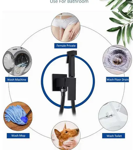 Гігієнічний душ Quyanre Змішувач для біде (Чорний мат) - фото 3