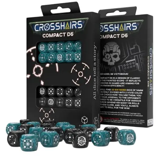 Набір кубиків Crosshairs Compact D6: Stormy&Black (20 шт.) (STCA04) - фото 1