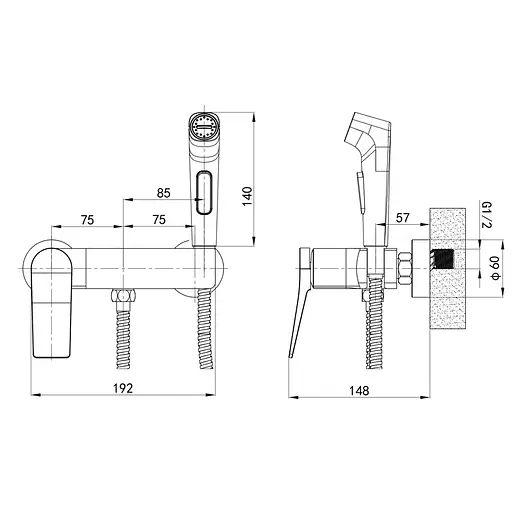 Змішувач для гігієнічного душу зовнішнього монтажу Mixxus Premium Degas 024 MI8249, Хром - фото 4
