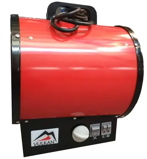 Електрична теплова гармата Vulkan 3,0 кВт, площа обігріву 30 кв.м., червоний, підлоговий, 220В (3000 (Е) ТП) - фото 2