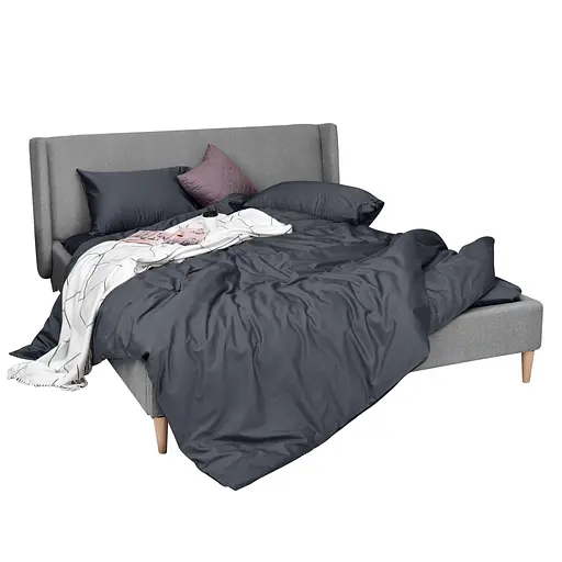 Комплект постільної білизни Ideia євро темно сірий (8-36083_т/сірий)