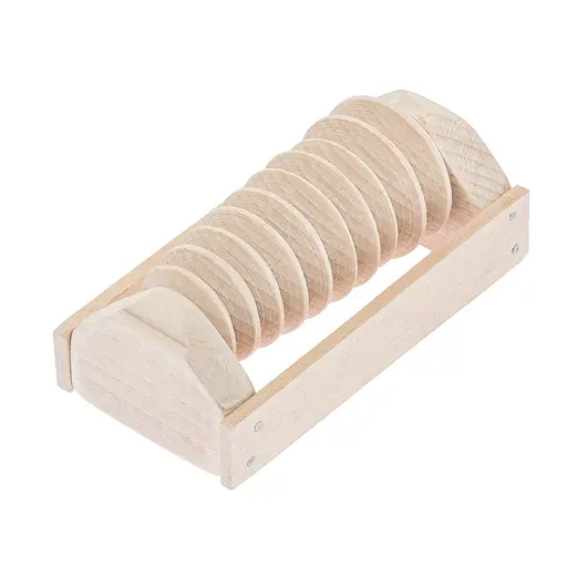 Масажер для стоп дерев'яний для профілактики плоскостопості та рефлекторного масажу на 1 ролик на одну ногу, Woodly 87036 - фото 1