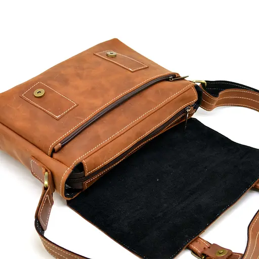 Кожаная мужская сумка через плечо TARWA 33х7х23 см sum0025881 - фото 2