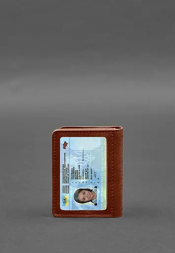 Кожаная обложка для водительского удостоверения, ID и пластиковых карт 2.0 светло-коричневая - фото 8