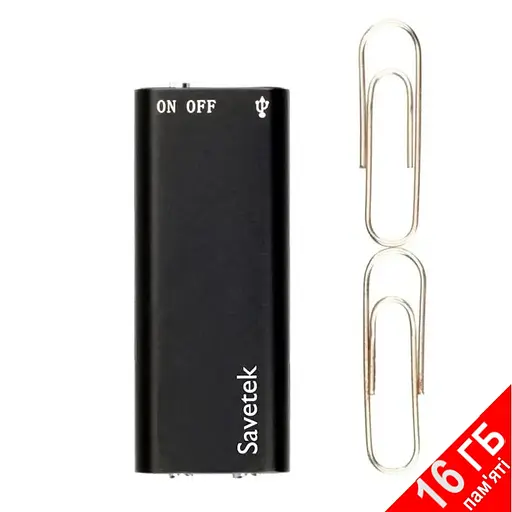 Мініатюрний диктофон з активацією голосом Savetek 200 (GS-R01s), 16 ГБ пам'яті (100537) - фото 2