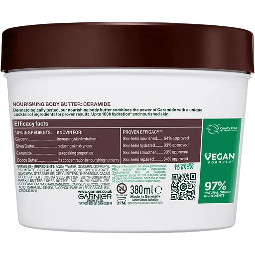 Восстанавливающий крем-баттер Garnier Body Superfood Какао для сухой кожи 380 мл - фото 2