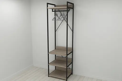 Шафа Гардероб Уні секція 3 серії Конект Ferrum-decor 220x60x50см Чорний метал ДСП Дуб Сонома Трюфель 32 мм (FRD-104526) - фото 8