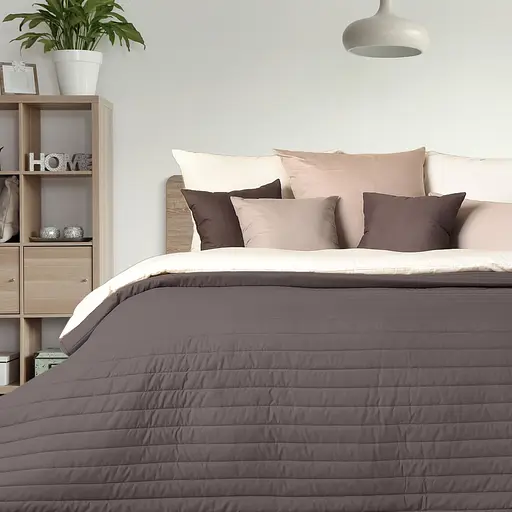 Покрывало на кровать Ideia с декортивными подушками шоколадно-бежевое 220х240 см (8000035831_шоколад/беж) - фото 7