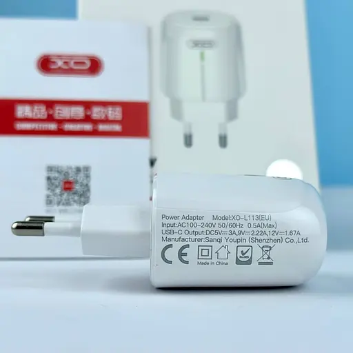 Мережевий зарядний пристрій XO L113 PD 20W (1USB-C) з кабелем Type-C - Lightning білий - фото 7