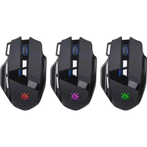 Мышка Defender Knight GM-885, беспроводная, игровая, 8кн., 3200 dpi., 400 mAh, черная - фото 2